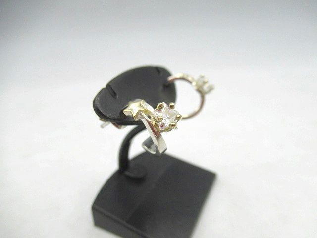 ▲▲中古品 USED スタージュエリー STARJEWELRY K18×925 コンビピアス 星 クリアストーン アクセサリー▲▲_画像4