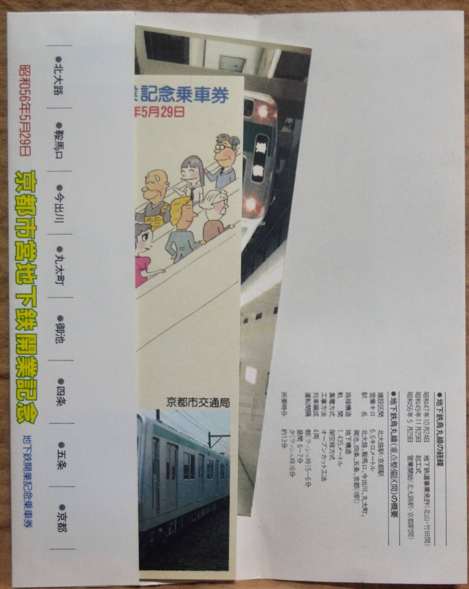 京都市交通局「京都市営地下鉄 開業」記念乗車券(屏風折1枚もの,8券片)+スタンプ帳(押印なし）1981_画像9