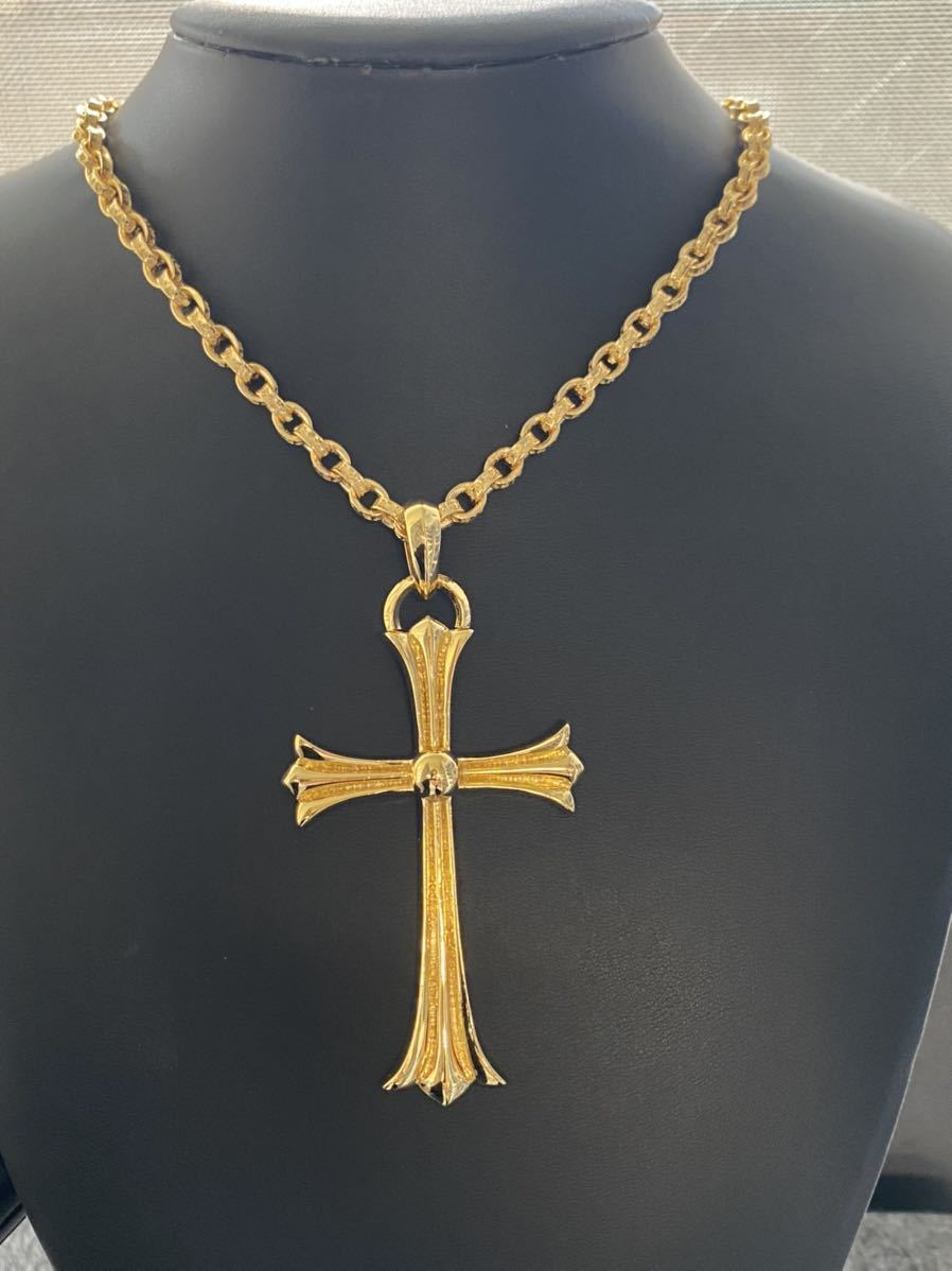  Gold paper chain necklace Large Cross be il necklace 