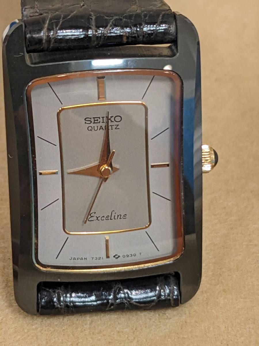 【B-11924】SEIKO セイコーEXCELINE エクセリーヌ 7321-5500 セラミックケース サファイヤガラス レディース 腕時計 不動 テスターOK_画像10