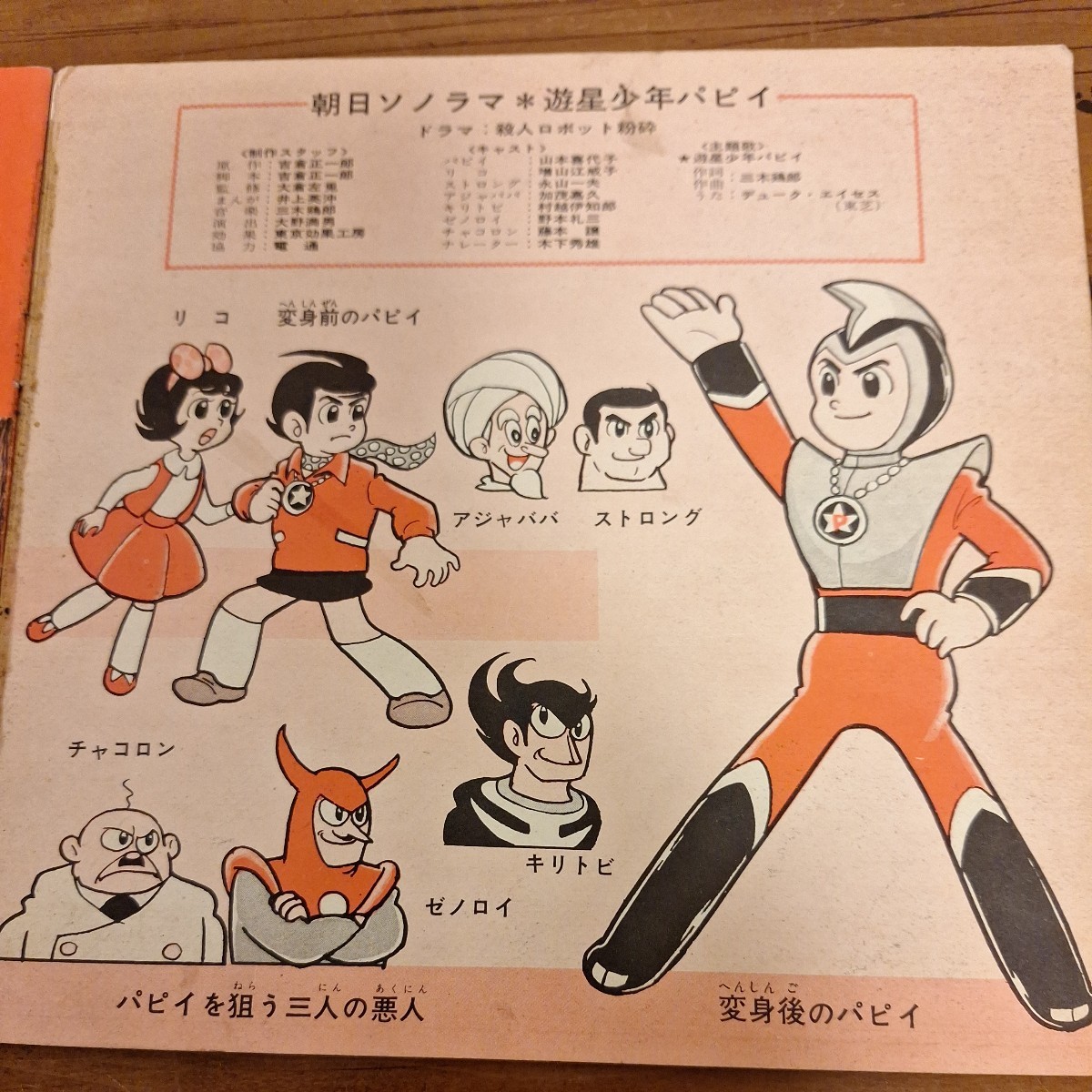 漫画　まんが　ソノシートつき冊子　遊星少年パピイ　井上英沖　デュークエイセス　レコードは並～並以下の状態　昭和レトロ　アニメ　_画像4