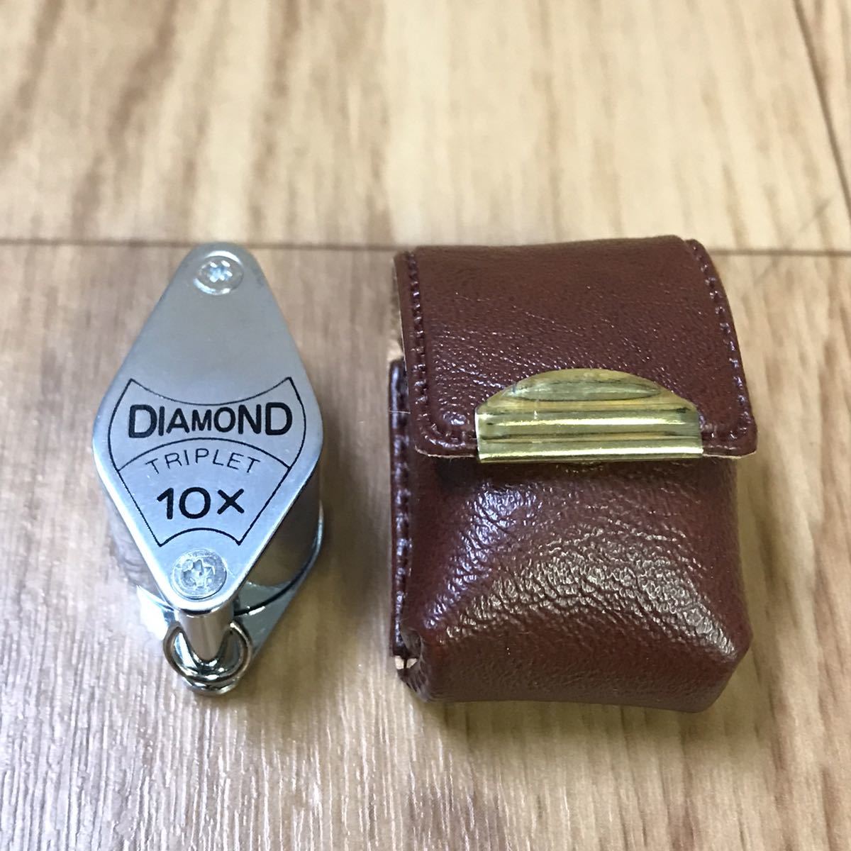 * free shipping / unused goods / Ikeda lens industry metal holder magnifier 7010 10 times DIAMOND diamond TRIPLET Triple lens 10x/ gem judgment magnifier 