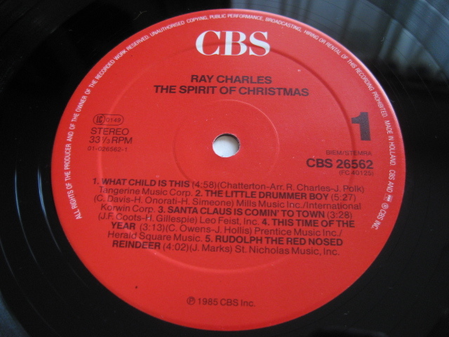 ★Ray Charles レイ・チャールズ♪The Spirit of Christmas＋♪my world★CBS 26562/etc★Germany&Holland orig盤LP★2枚セット★_画像4