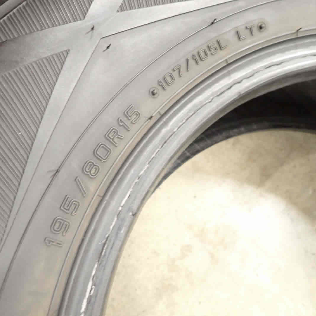 冬4本SET 会社宛 送料無料 195/80R15 107/105 LT ダンロップ WINTER MAXX SV01 2021年製 キャラバン 200系 ハイエース 店頭交換OK NO,E6720_画像6