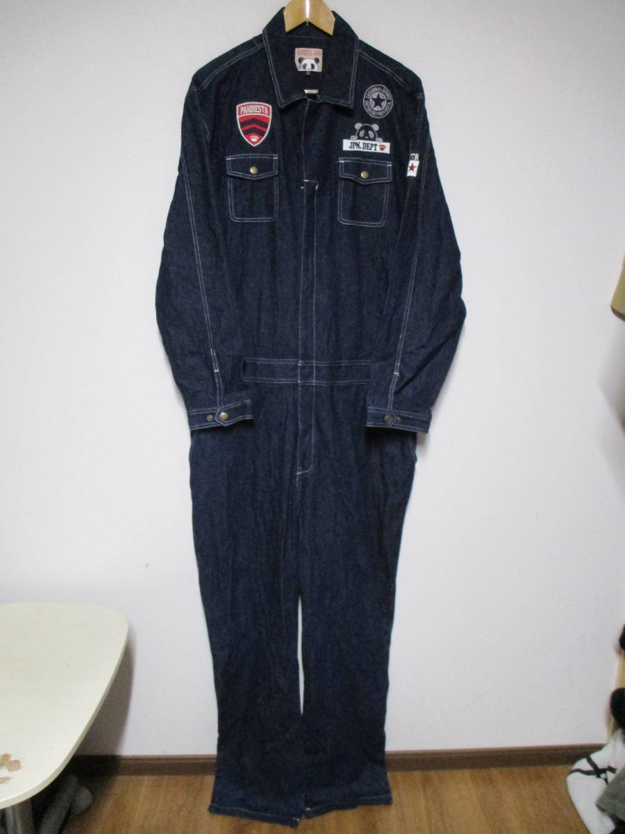  big size PANDIESTA bread tie start bear cat motor z Denim coverall all-in-one XXL size 