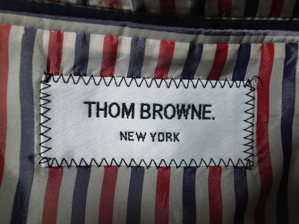 *THOM BROWNE Tom Brown * уровень возврат . три кнопка жакет * пепел зеленый * размер 1