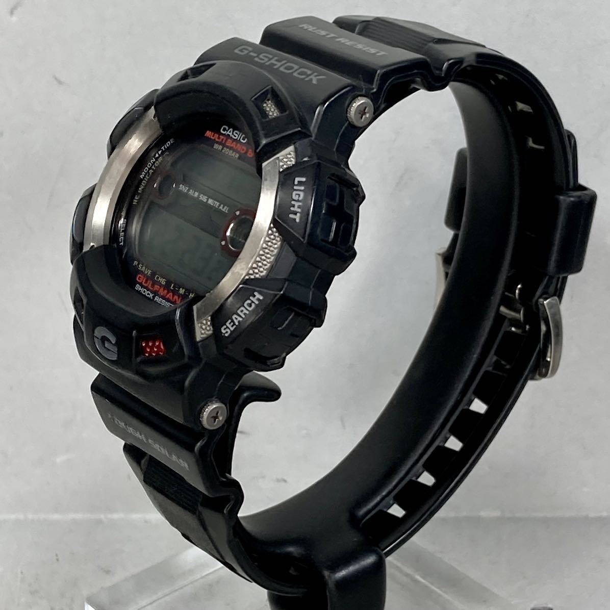 美品 G-SHOCK GW-9110-1JF GULFMANガルフマン タフソーラー 電波受信 電波ソーラー マルチバンド5 タイドグラフ ブラック チタンパーツ_画像7