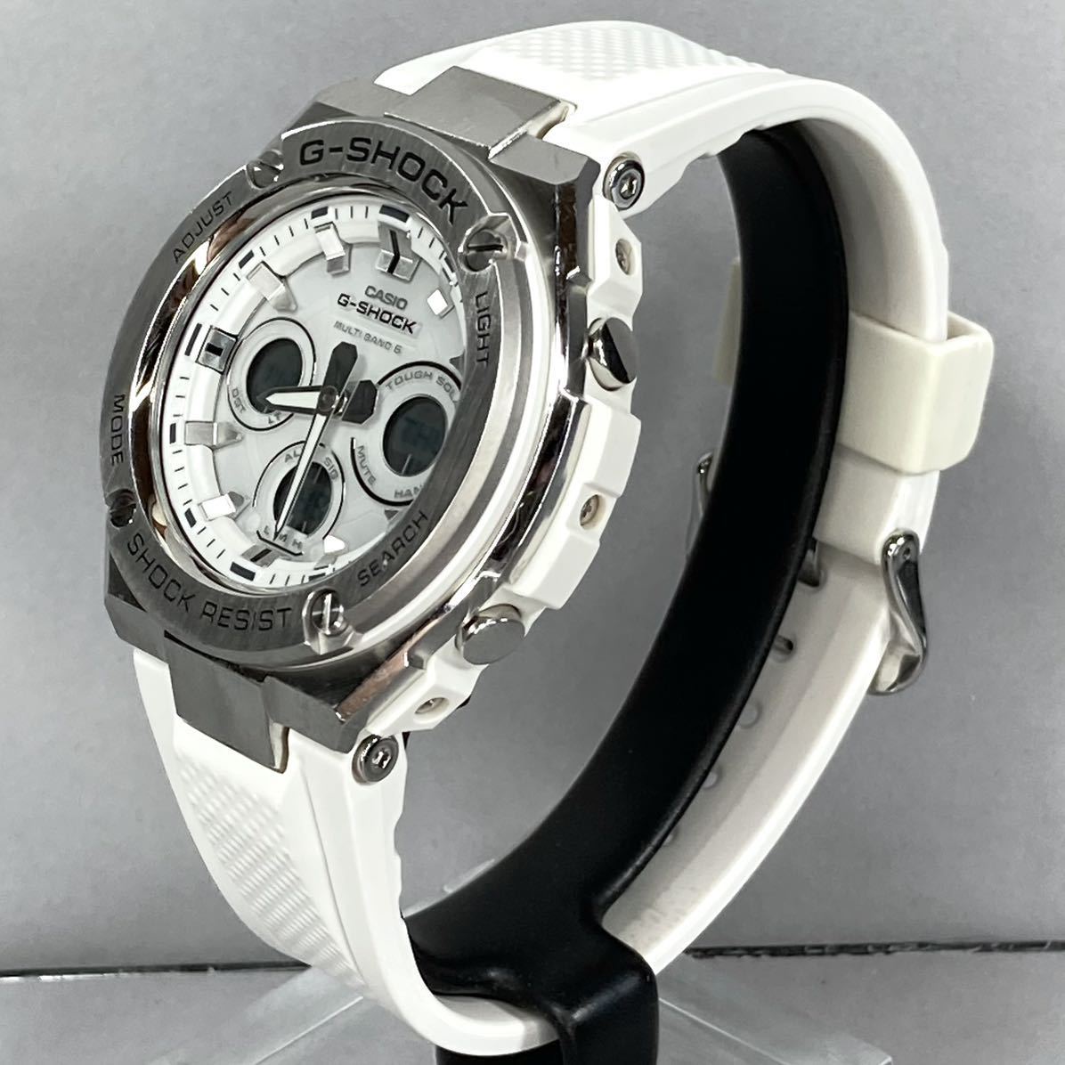 極美品 G-SHOCK GST-W310-7AJF G-STEEL/Gスチール タフソーラー電波受信 電波ソーラー マルチバンド6 メタルベゼル アナデジ ホワイト_画像7