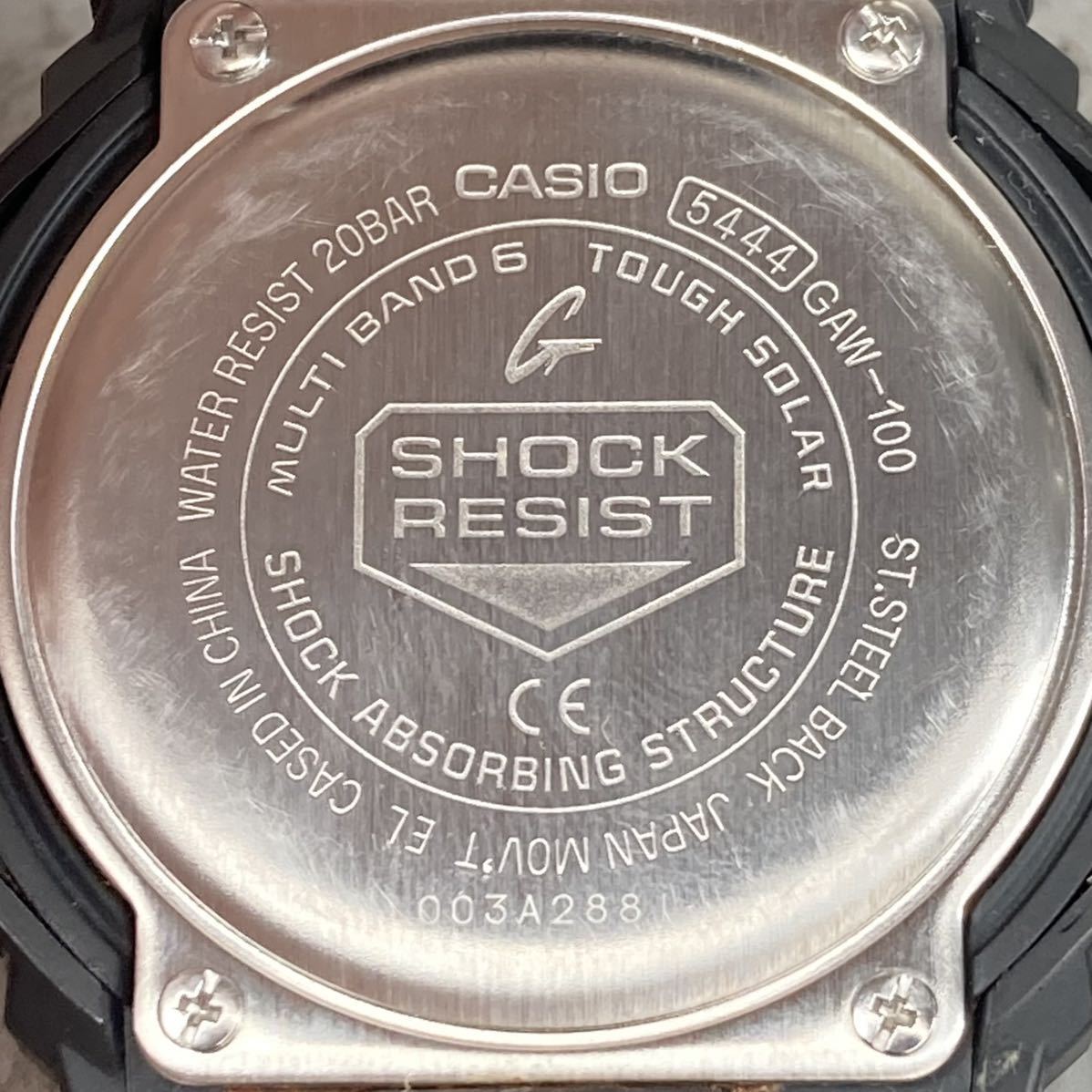 極美品 G-SHOCK GAW-100-1AJF タフソーラー 電波受信 電波ソーラー マルチバンド6 アナログ/デジタル アナデジ ブラック レッド シルバー_画像8