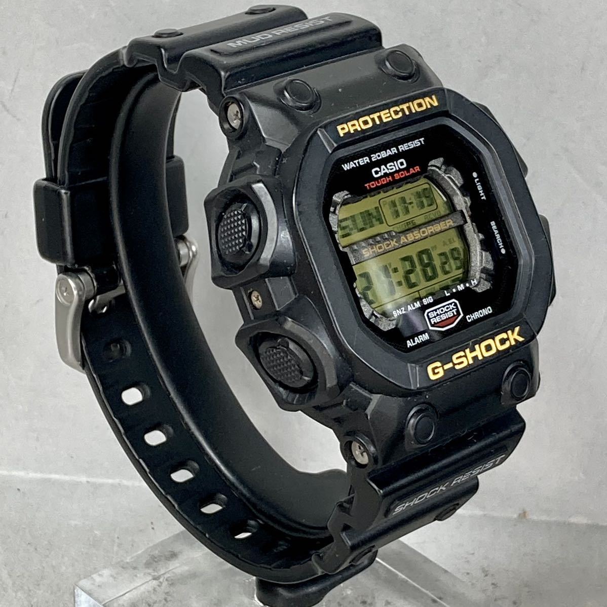 希少 極美品 G-SHOCK GX-56-1BJF GXシリーズ タフソーラー 防塵・防泥構造 マッドレジストブラック ゴールド液晶 スクウェア ビッグケース_画像6