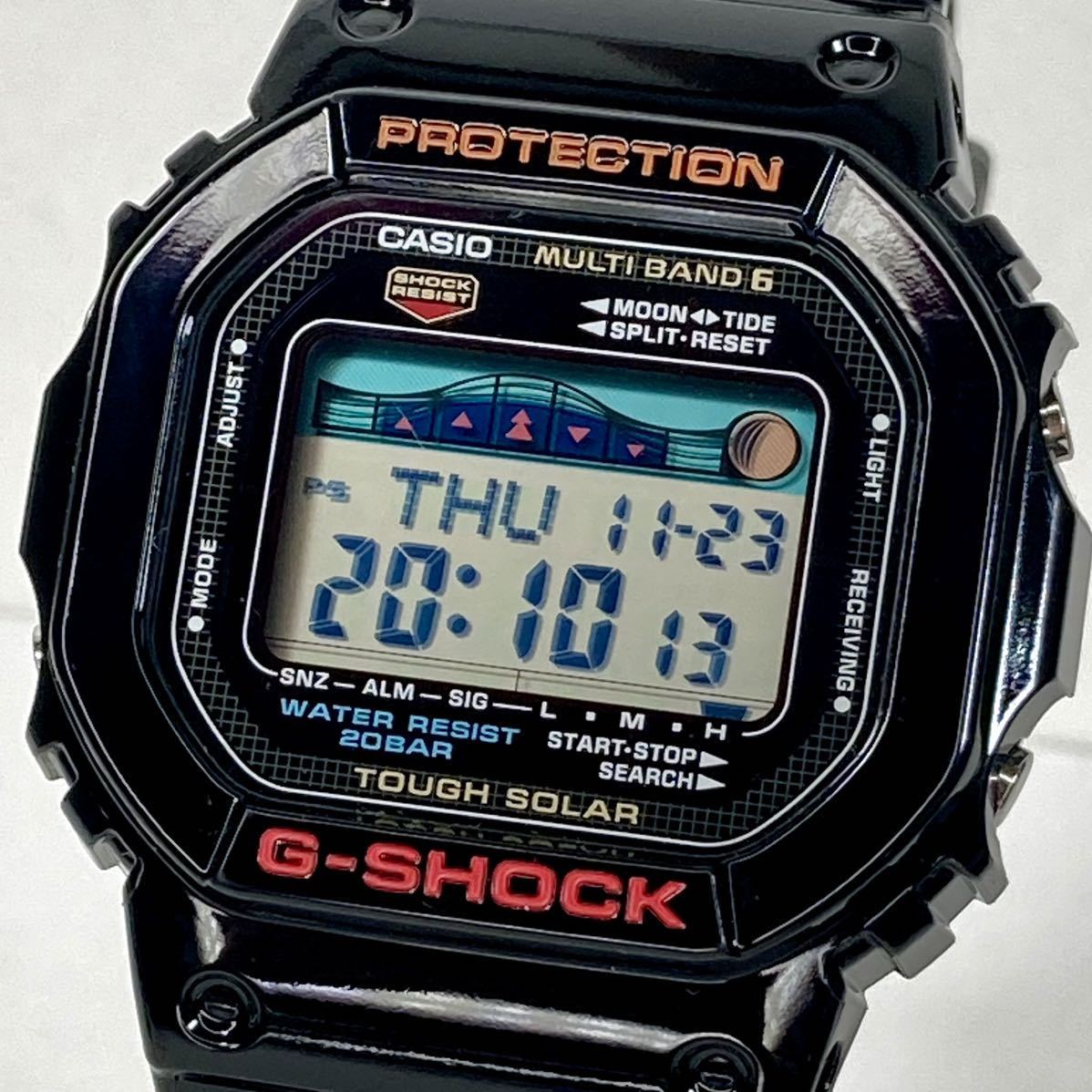 未使用同様極美品 箱説タグ付G-SHOCK GWX-5600-1JF G-LIDE Gライド タフソーラー電波受信 電波ソーラー マルチバンド6 ブラック 月齢表示_画像1