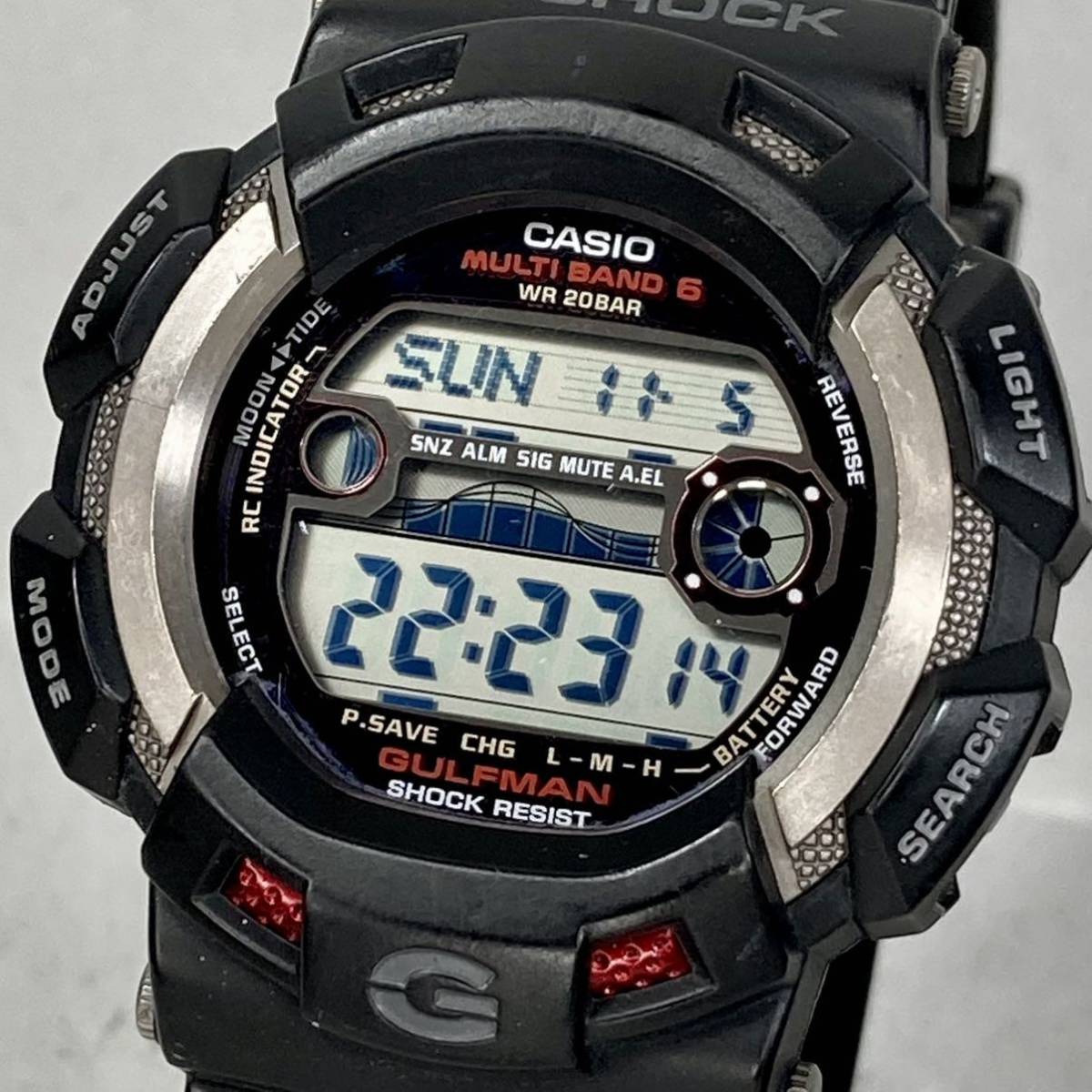 美品 G-SHOCK GW-9110-1JF GULFMANガルフマン タフソーラー 電波受信 電波ソーラー マルチバンド5 タイドグラフ ブラック チタンパーツ_画像1