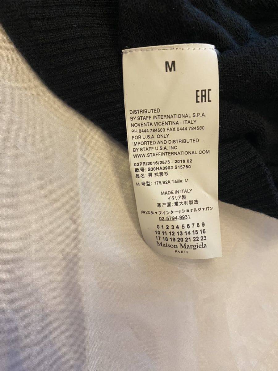 martin margiela maison margiela マルタンマルジェラ メゾンマルジェラ エルボーパッチ ニット SIZE M 46 ブラック _画像9