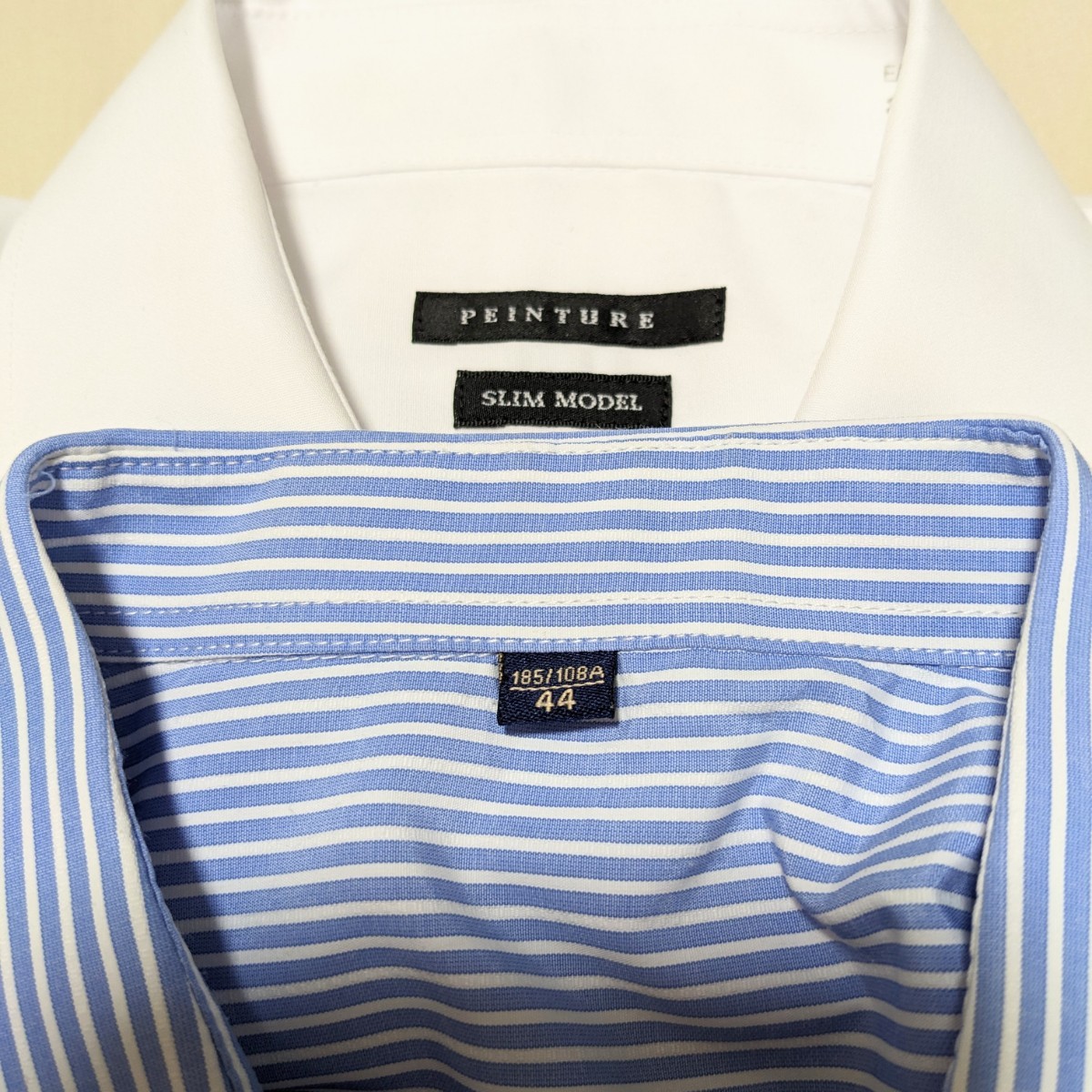 +FY37 メンズ フォーマル 44 3L 長袖 ワイシャツ ドレスシャツ 6点 セット 白 ブルー ビジネス セレモニー 大きいサイズ_画像10
