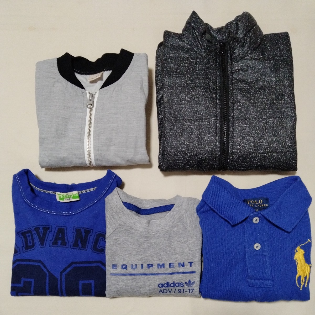 +WY42 まとめ 5枚 セット 福袋 男子 男の子 100 ラルフローレン POLO プチマイン adidas MPS 長袖 ポロシャツ Tシャツ ブルゾン ジャンパー_画像1