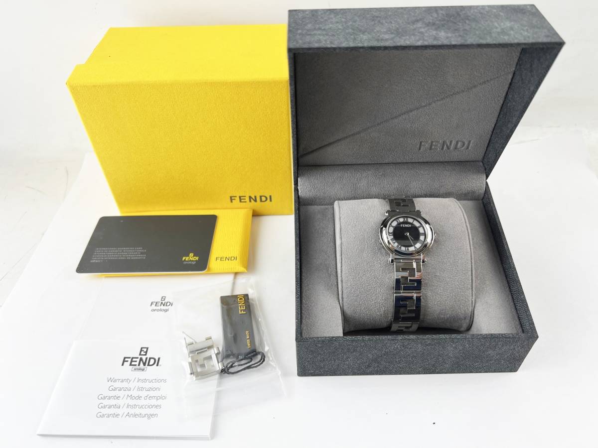 正式的 美品 FENDI フェンディ レディース 腕時計 ロゴベルト