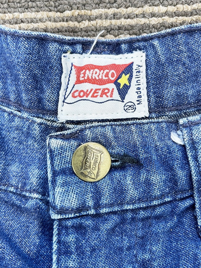 １円～ 未使用 美品 タグ付 ENRICO COVERI エンリココベリ メンズ イタリア製 タック入り オールド 古着 デニムジーンズ ジーパン_画像3