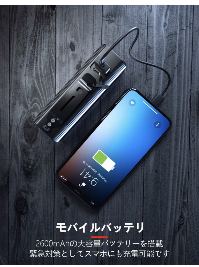 ★レンチなし BOSIWO 自転車 大容量2600mAh 1000ルーメン USB充電式 LEDヘッドライト3in1機能 自転車ヘッドライト テールライト IPX5防水_画像3