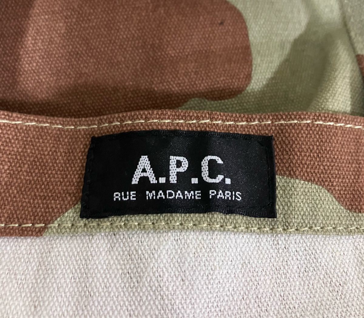 【美品】A.P.C. アーペーセー カモフラージュ トートバッグ 迷彩_画像4