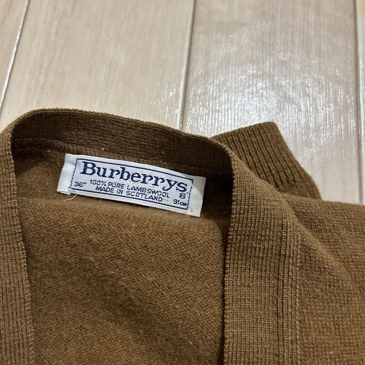 Burberry's/バーバリー/ウール/ニット/カーディガン/スコットランド製/90s/ヴィンテージ/バーバリーズ/レディース/M_画像6