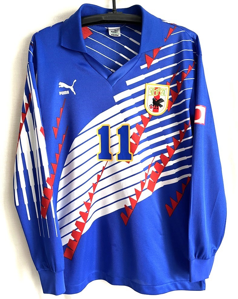 サッカー日本代表　1993 HOME L/Sユニフォーム#11　カズ　三浦知良　O_画像1