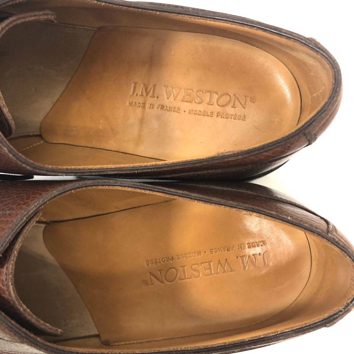 V прекрасный товар [J.M.WESTON] J M талия n Golf золотой Brown серый n машина f#641 размер 8E обувь обувь мужской RC4083