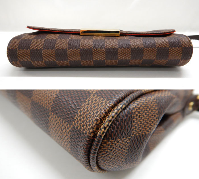 美品 ルイヴィトン N41129 ダミエフェイボリットMM 2WAYショルダーバッグ FB2747 LOUIS VUITTON ブラウン レザー ハンドバッグ_画像6