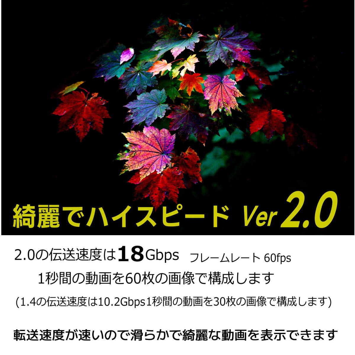 ■□■□ハイスピード Ver2.0 1m HDMI延長ケーブル (オス/メス) 4KフルHD 3D ネットワーク 高品質 2HD10E【送料無料】_画像2