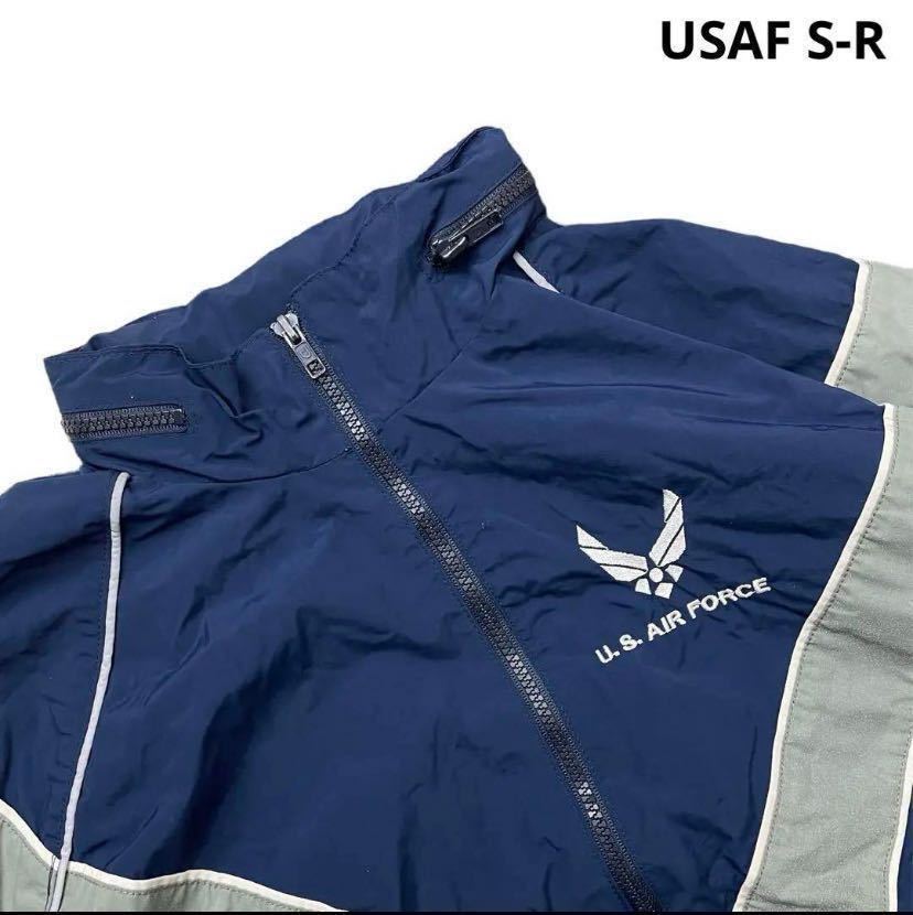 S-R 美品 US Air Force PTU Training JKT トレーニングジャケット アメリカ軍 エアフォース ナイロンジャケット blue ブルー_画像1