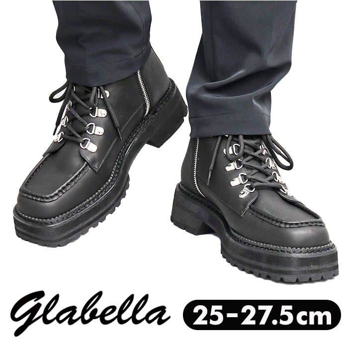 ☆ ブラック ☆ L(27.0-27.5cm) ☆ glabella SQUARE TOE MOUNTAIN BOOTS glabella グラベラ ブーツ GLBB-278 マウンテンブーツ_画像3