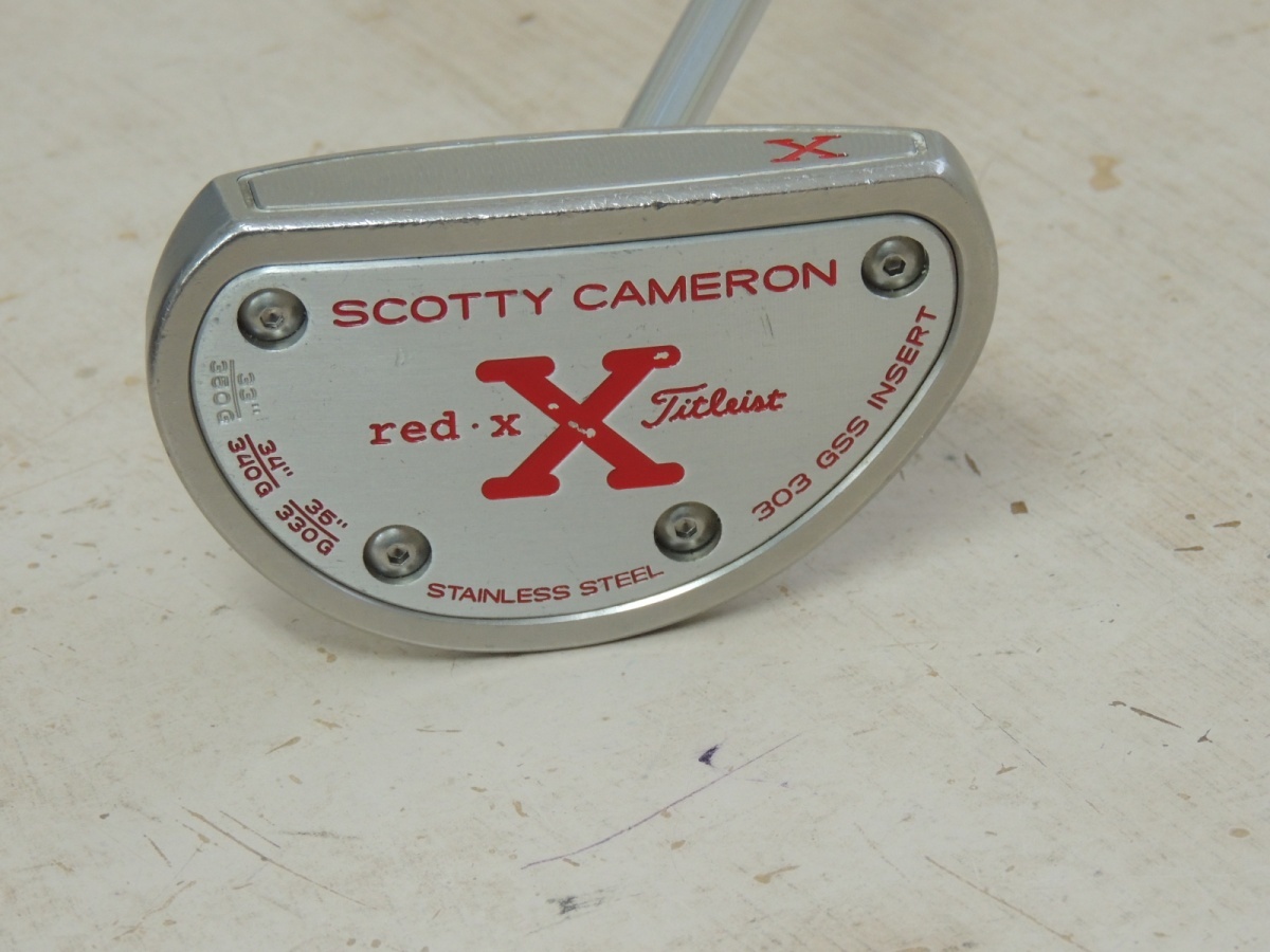 中古 Titleist タイトリスト SCOTTY CAMERON red・X2 スコッティ キャメロン レッドX2 パター ゴルフクラブ 管77の画像1