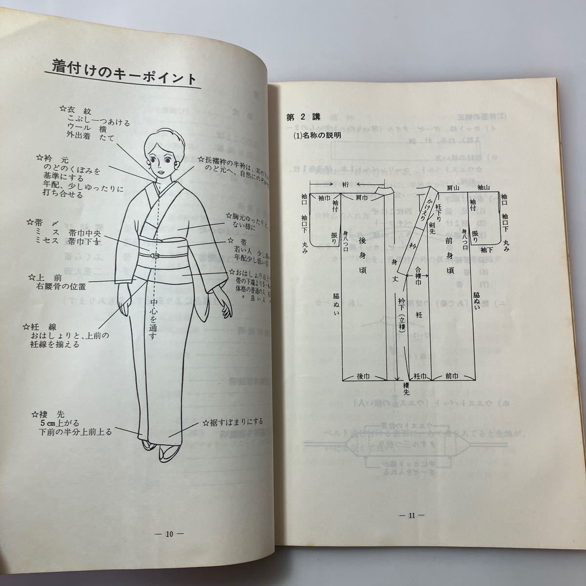 zaa-525♪きもの気つけ教本　本科生用＋師範科用　2冊セット　全日本和装協会　1975/9/1_画像5