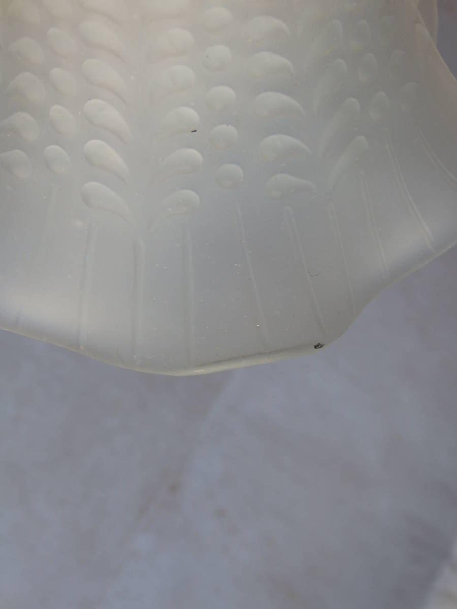 フランスアンティーク ブラケット 1灯 電球付き シャンデリア ランプ 照明 素敵 壁掛け ウォール ガラス 花 フリル ビンテージ 古い_画像8