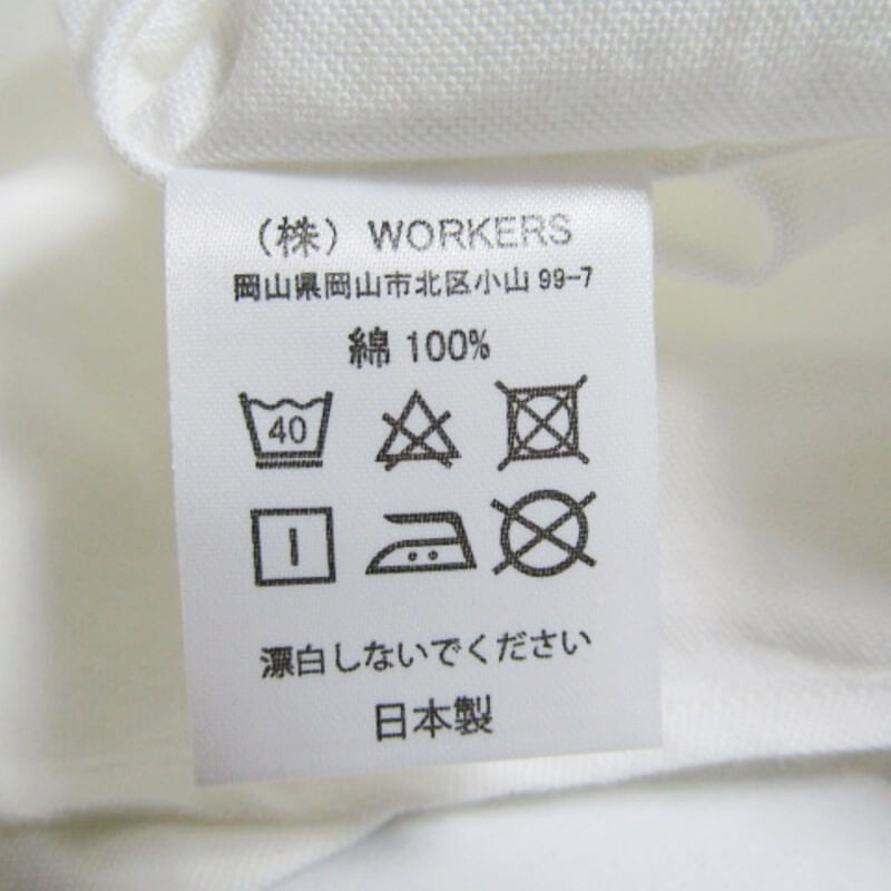 未使用 WORKERS ワーカーズ 長袖ボタンダウンシャツ Modified BD オックスフォードシャツ 日本製 ホワイト 白 14 タグ付き 27104273_画像8