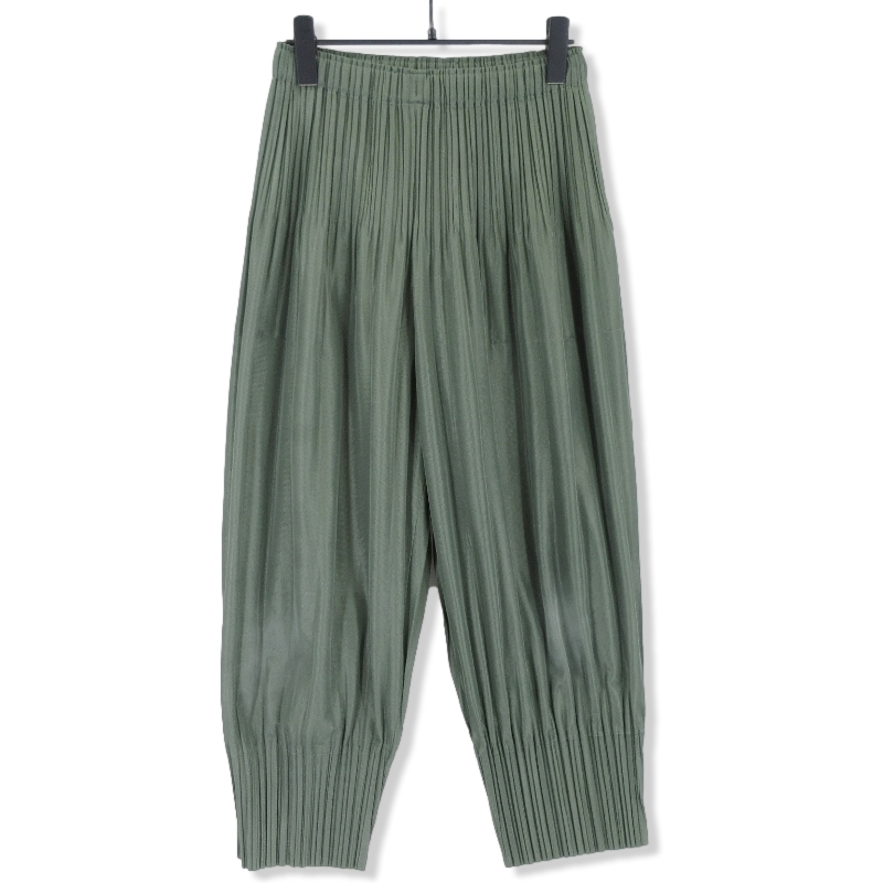 PLEATS PLEASE ISSEY MIYAKE プリーツプリーズ THICKER BOTTOMS PP91-JF424 フラッフィーパンツ オリーブ 3 20017898_画像1