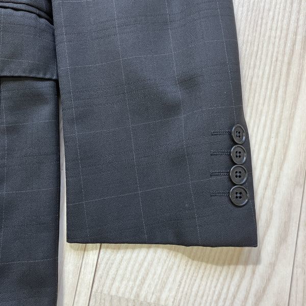 バーバリー ブラックレーベル　40L( L相当) 　黒　チェック　ブラック　ウール　スーツ　総裏　3B　セットアップ　メンズ_画像8