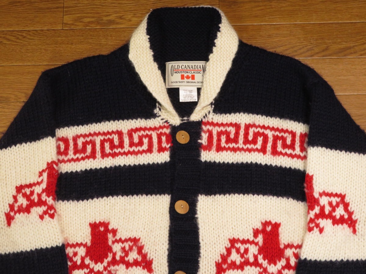 ★FREEサイズ【OLD CANADIAN/HOUSTON/ヒューストン】イーグル/サンダーバード/カウチン/セーター/100%WOOL/ニット/3508/★_画像6