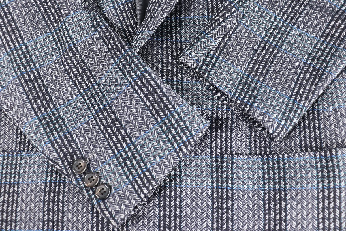 BALENCIAGA バレンシアガ スーツ ジャケット メンズ グレー ブラック ネイビー ブルー系 0078-MS_画像6