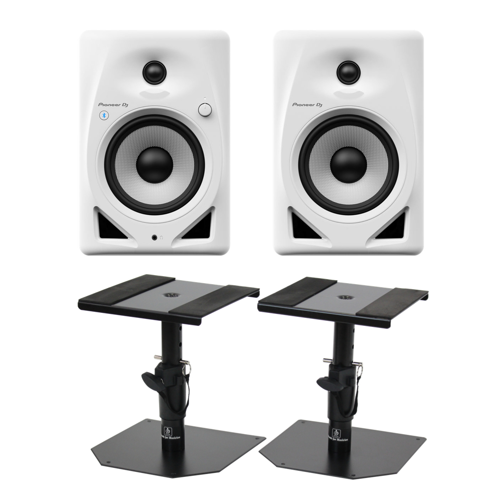  monitor speaker Pioneer DJ DM-50D-BT-W White Bluetooth installing Powered monitor 1 pair desk stand set Pioneer DJ small size 