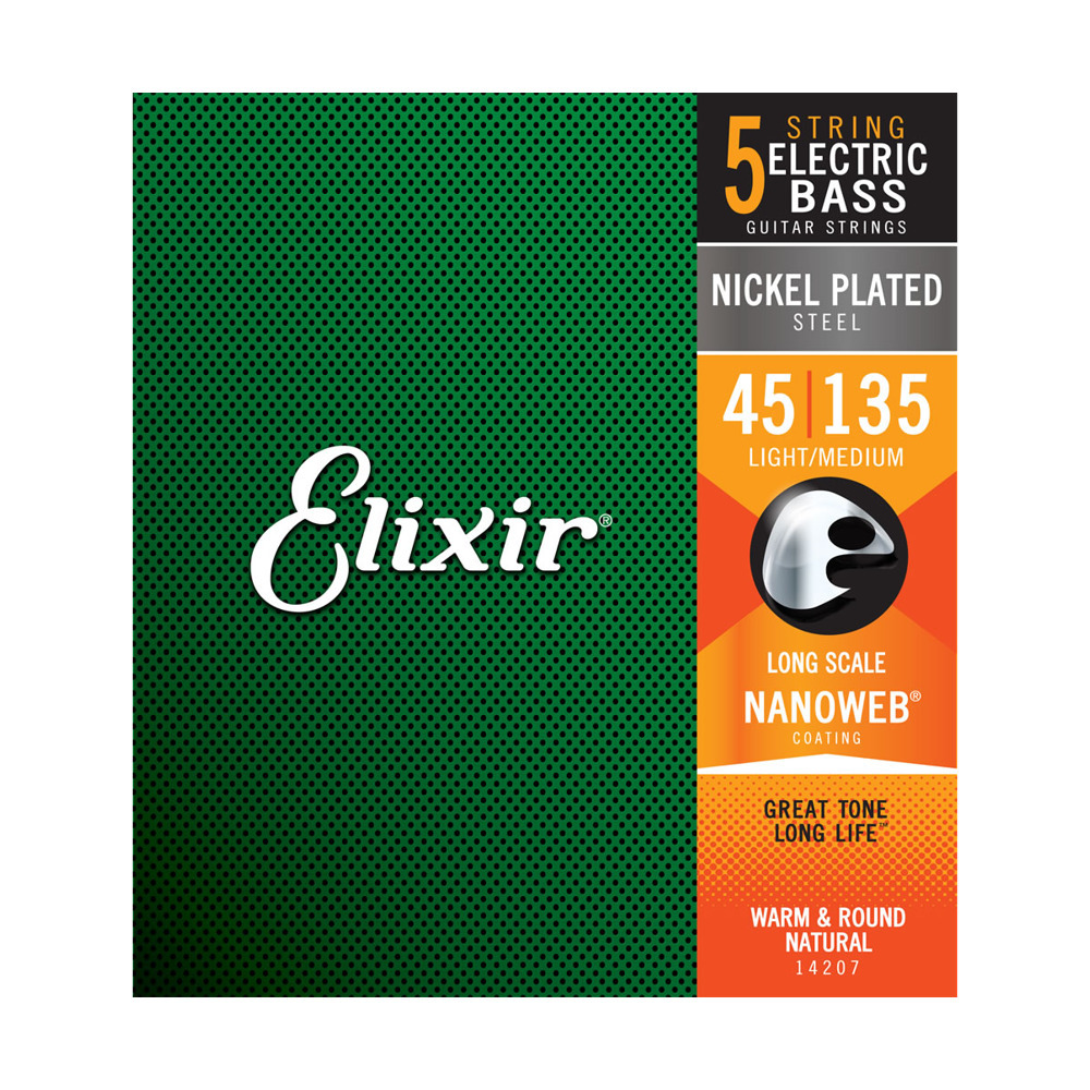 エリクサー ELIXIR 14207 5string Light Medium Long Scale 45-135 5弦ベース用セット弦