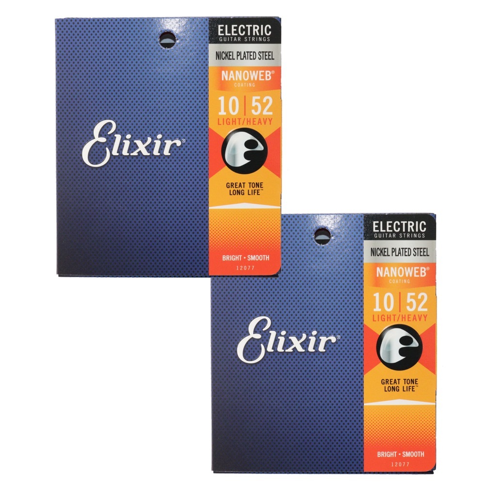 ELIXIR Elixir 12077 2Pack NANOWEB Light Heavy 10-52 электрогитара струна 