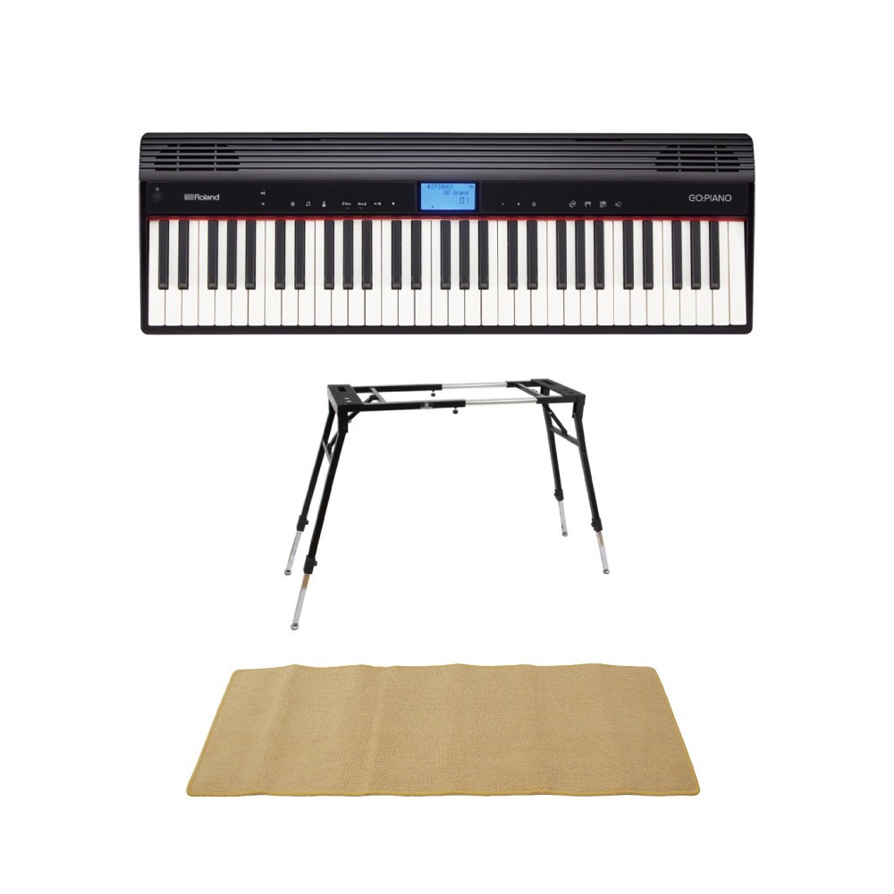 ローランド ROLAND GO-61P GO:PIANO エントリーキーボード 4本脚型スタンド ピアノマット(クリーム)付きセット