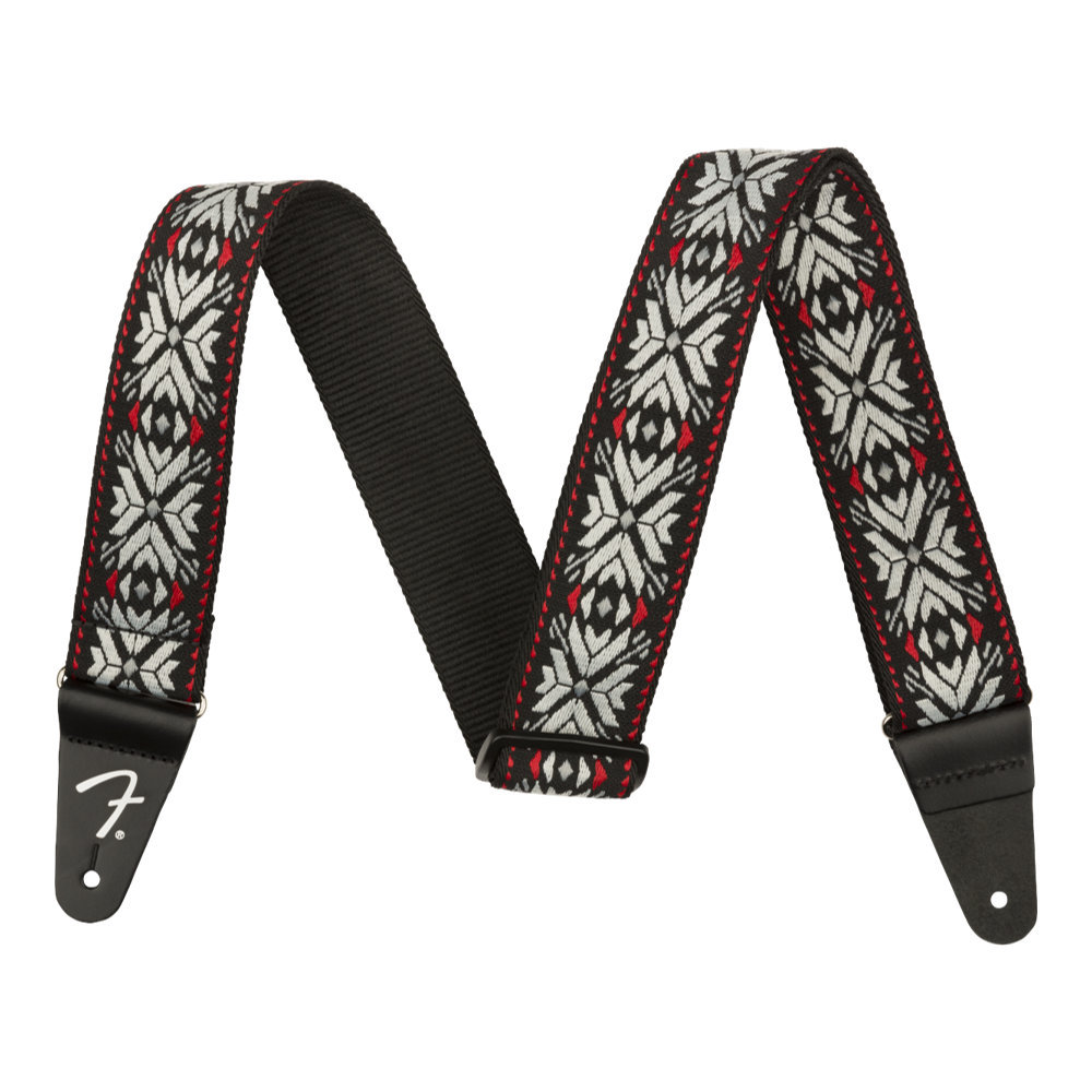 フェンダー Fender Pasadena Woven Strap Red Snowflake 2 ギターストラップ_画像1