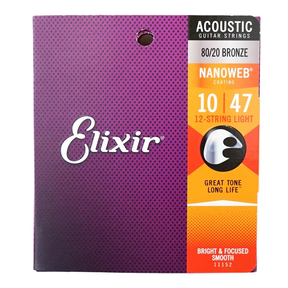 エリクサー ELIXIR 11152 ACOUSTIC NANOWEB Light 10-47 12弦アコースティックギター弦_画像1