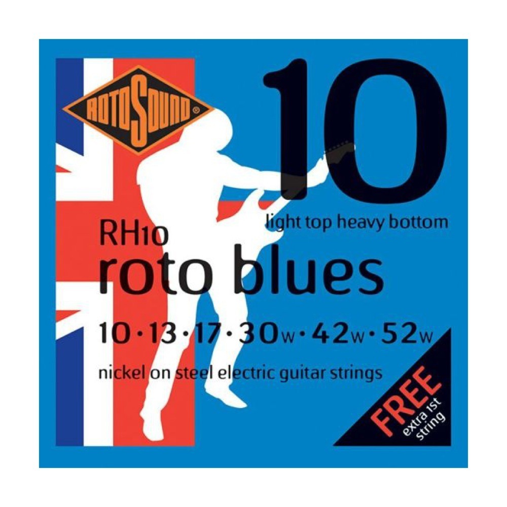 ロトサウンド ギター弦 3セット RH10 Roto Blues NICKEL LIGHT TOP HEAVY BOTTOM 10-52 エレキギター弦×3セット ROTOSOUND_画像1