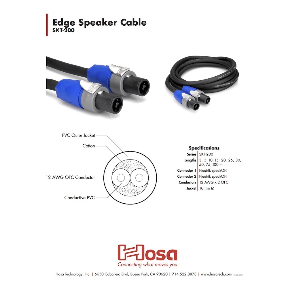  speaker cable 15m Hosa ho saSKT-250 speakon - speakon PA speaker cable 