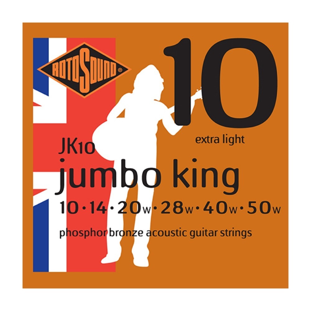 ロトサウンド ギター弦 6セット JK10 Jumbo King Extra Light 10-50 アコースティックギター弦×6セット ROTOSOUND_画像1