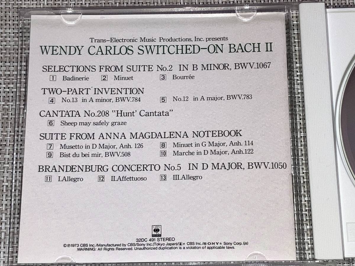 送料込み ウェンディ・カーロス/スイッチト・オン・バッハ 第2集 SWITCHED-ON BACH 32DC-491 即決_画像6