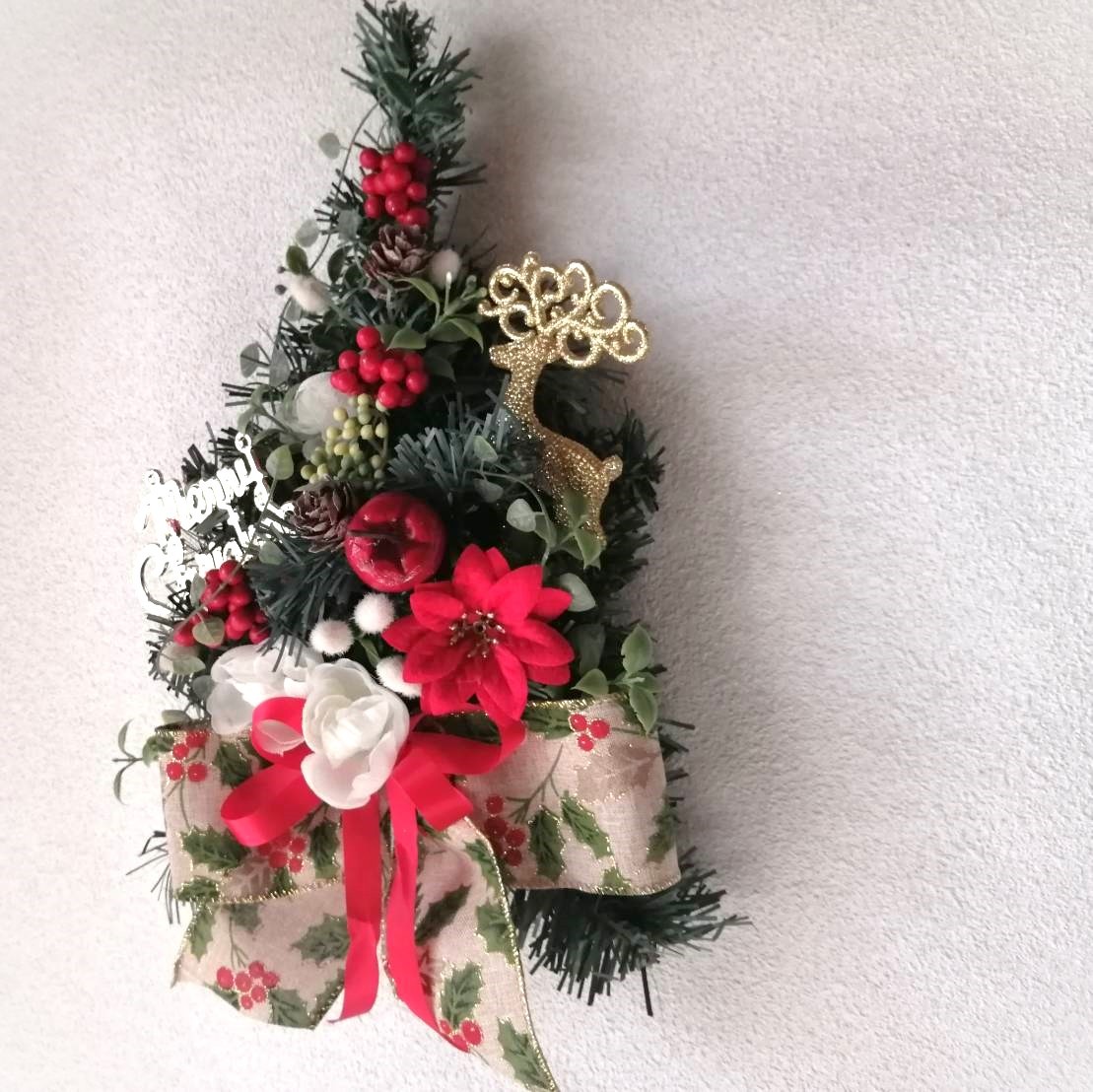 ◆クリスマスツリーの壁掛け【2I】◆アーティフィシャルフラワー・リース・壁掛け・造花◆花倶楽部_画像3