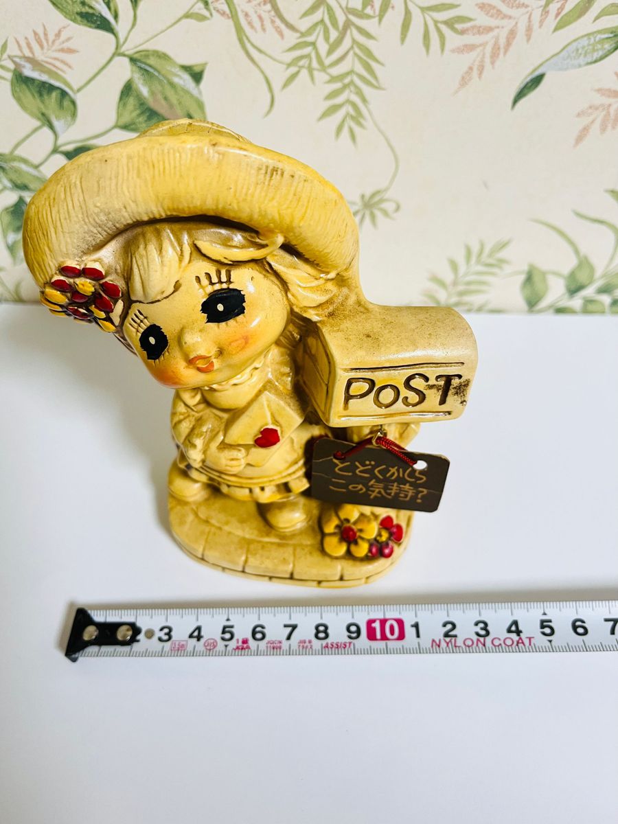 チャップリン 陶磁器 貯金箱 昭和レトロ 昭和レトロ マドモアゼル・ジェジェ わたなべ 緑 陶器貯金箱